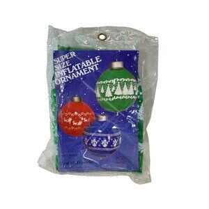 Emson Inflatable 12” Giant Christmas Ornament Green with Trees NEW